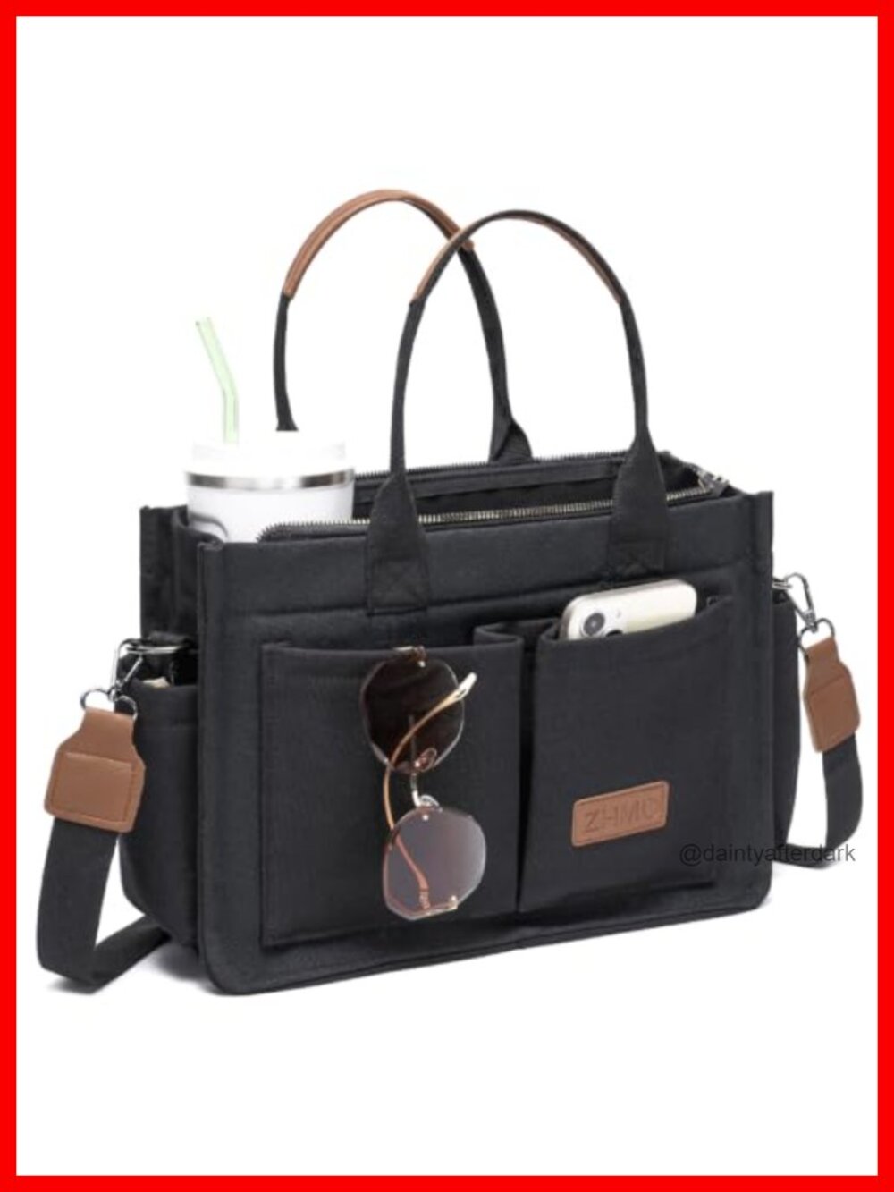 Canvas Tote Bag for Women, Large Work Laptop Crossbody Shoulder Handbag